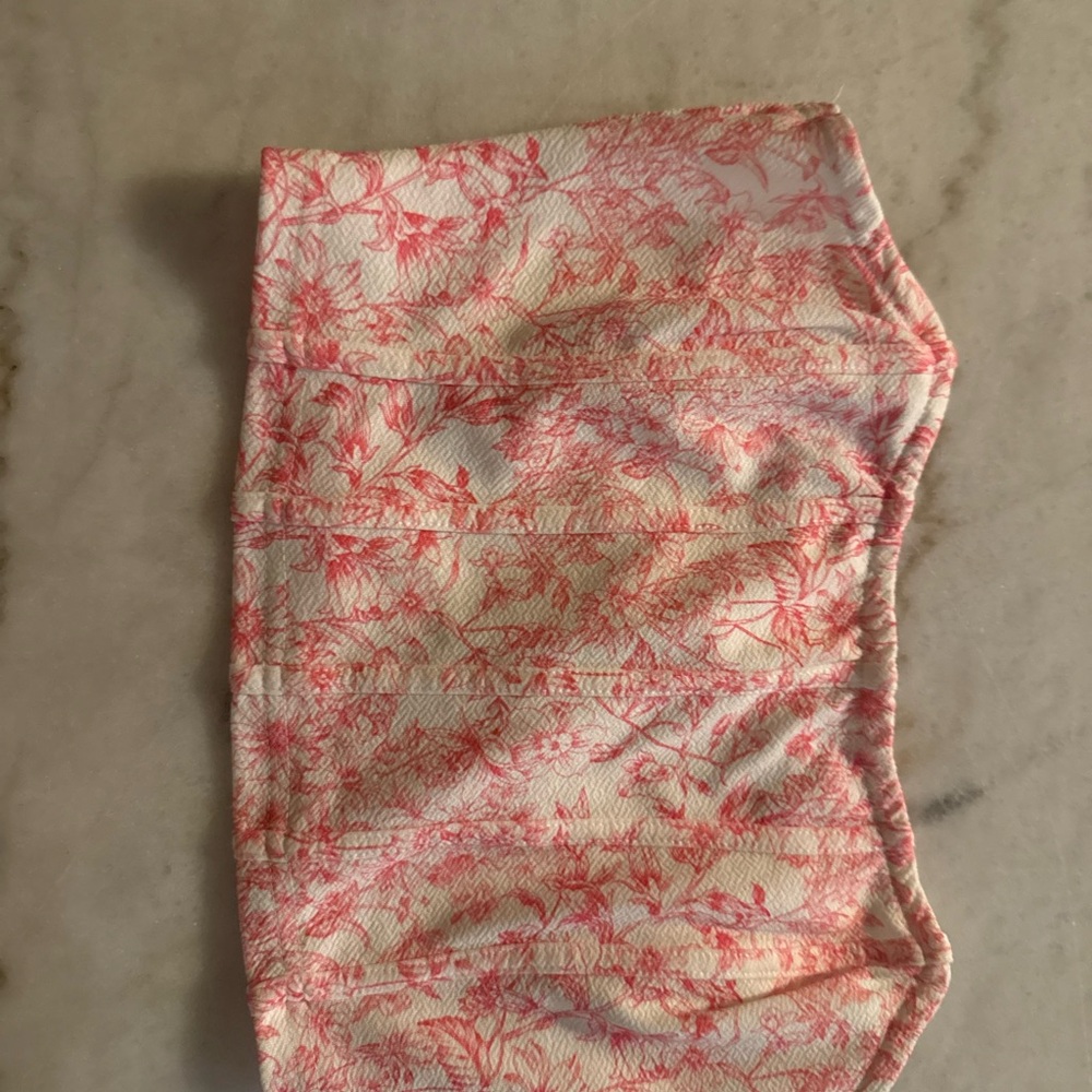 Floral Pink and White Tube Top